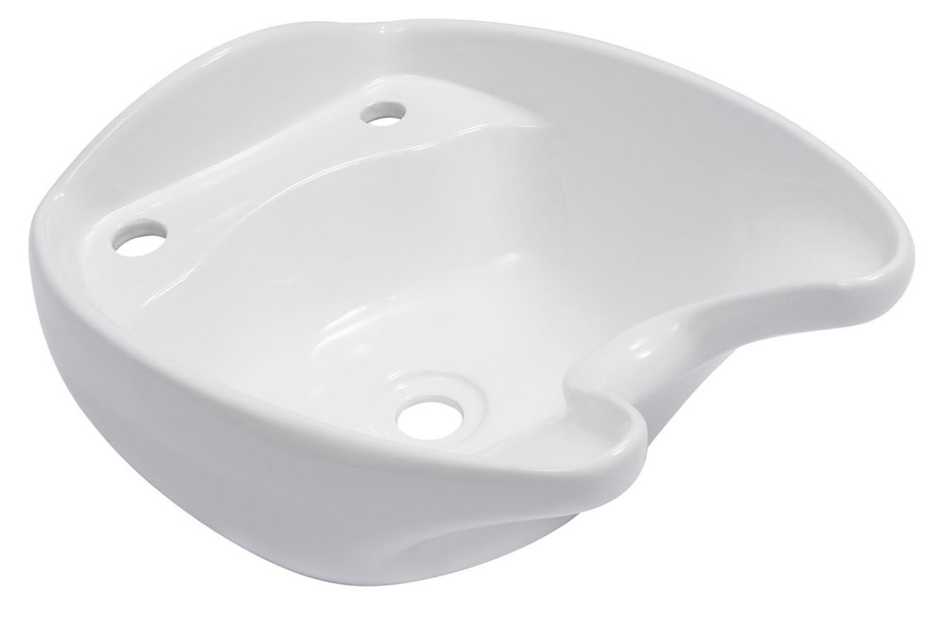 White Ceramic Backwash Shampoo Bowls Fiberglass Materials , 30cm Height