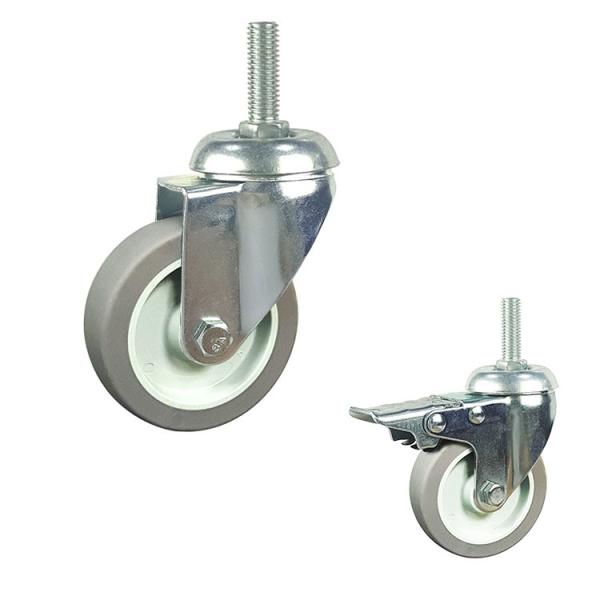Buy cheap 3inch Grey Wheel Threaded Stem Swivel Head TPR Light Duty Casters from wholesalers
