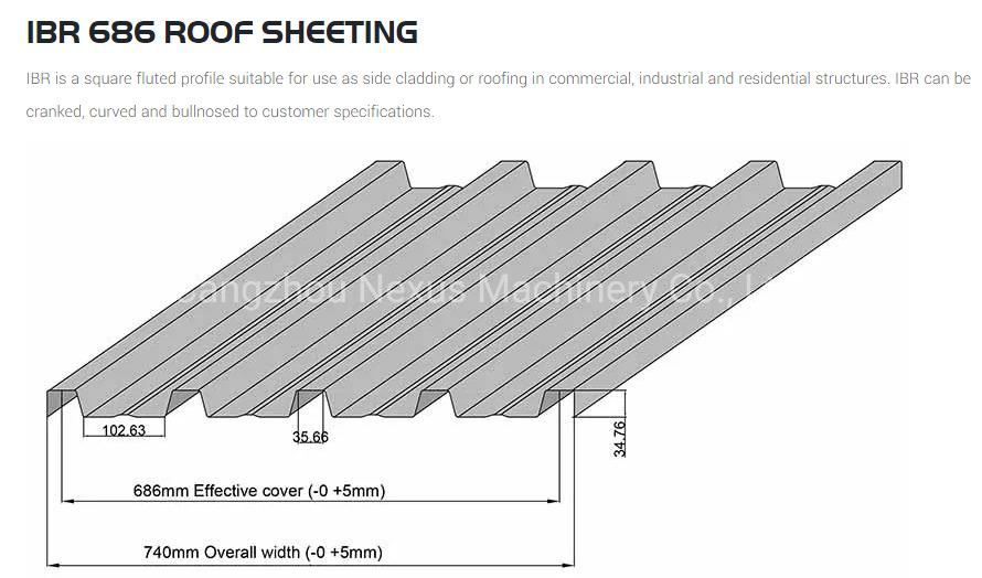 Canton Fair Galvanized Steel Ibr 686 Roof Tilespan Sheet Roll Forming Making Machine