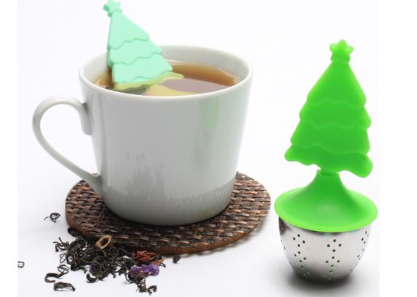 Buy cheap BPA Free Christmas tree Stainless Steel reusable silicone tea bags Silicone Handle with Drip Tray from wholesalers