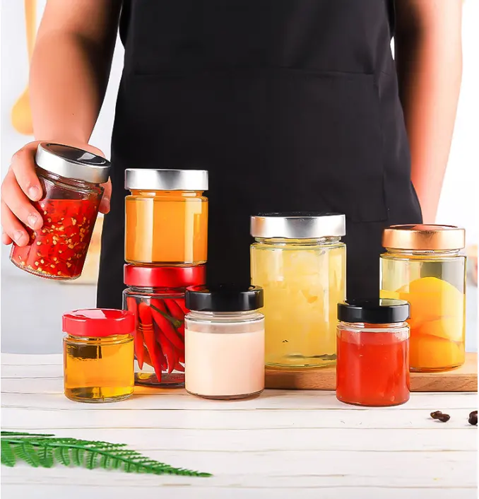 Base Material Glass 280ml Sauce Bottle Jam Glass Jars for Round 10oz Canning Jars