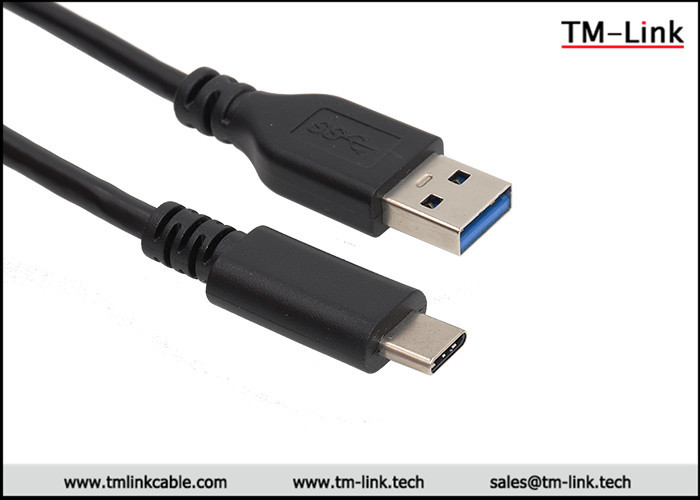 USB Type-C male to USB 3.0 male black PVC high speed data cable