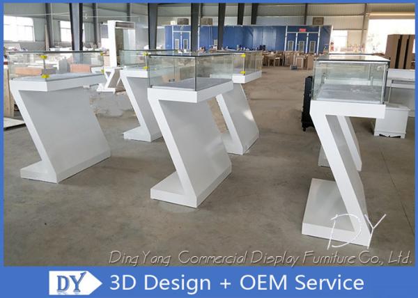 Buy cheap Custom Fashion Modern Retail Glass Jewelry Display Cases With Light from wholesalers