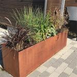 Decorative garden long rectangle corten steel planter flower pot