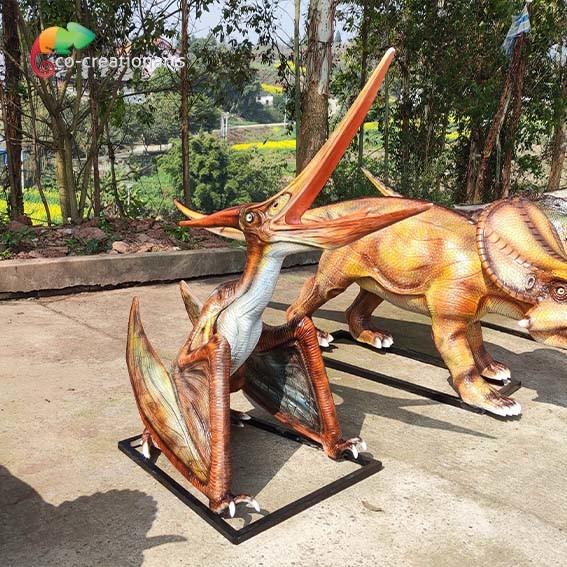 Buy cheap 3D Fiberglass Realistic Looking Dinosaurs Struggled Pterosauria Statue Outdoor from wholesalers