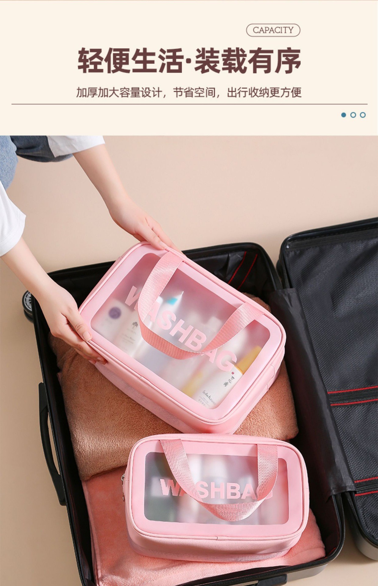 LARGE CAPACITY DRY AND WET SEPARATION MAKEUP BAG WOMEN'S PORTABLE COSMETICS STORAGE BAG 2024 NEW TOILETRY BAG TRAVEL BAG