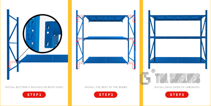 Industrial Warehouse Shelf Racks Heavy Duty 1200×450×1800mm size