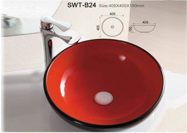 Buy cheap Red Color Glazed Colorful Ceramic Wash Sink Hand Wash Basin For Bathroom from wholesalers