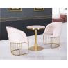 Buy cheap 60cm Gold Metal Frame Small White Marble Coffee Table from wholesalers
