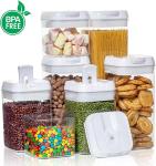 7 Pieces BPA Free Airtight Food Storage Containers Plastic Cereal Containers