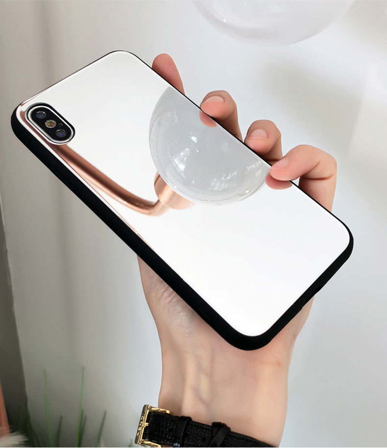 Electroplated Finish Mirror Girly Makeup Phone Cases / Iphone 7 Plus Protective Case
