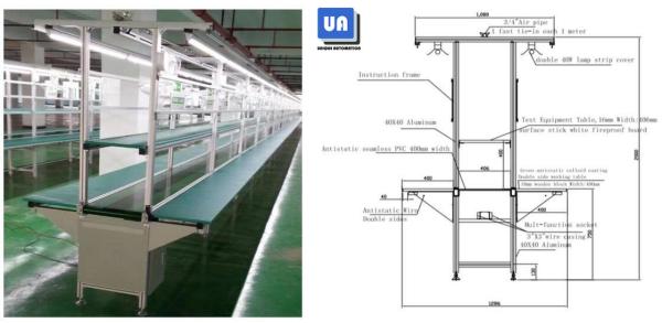 Buy cheap Anti Static SMT Flat Belt Conveyor 4 Meters Length 8000 Mm/Min from wholesalers