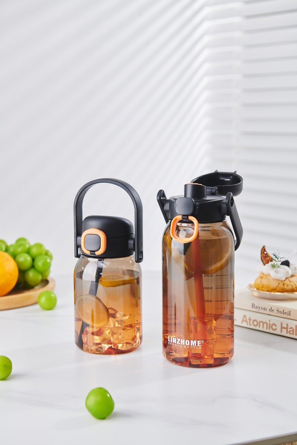 700m 1000ml Plastic Water Bottle Large Capacity Portable Outdoor Sports Gradient Color Water Bottle Environmental Protection And Health