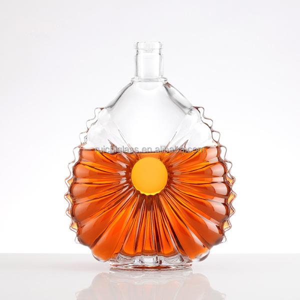 Buy cheap Hot Stamping Surface Handling Empty Crystal Clear Glass Bottle for Rum Brandy from wholesalers