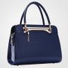Buy cheap Navy Leather Shoulder Handbags , Waterproof PU Shoulder Tote Bags Zipper Closure from wholesalers