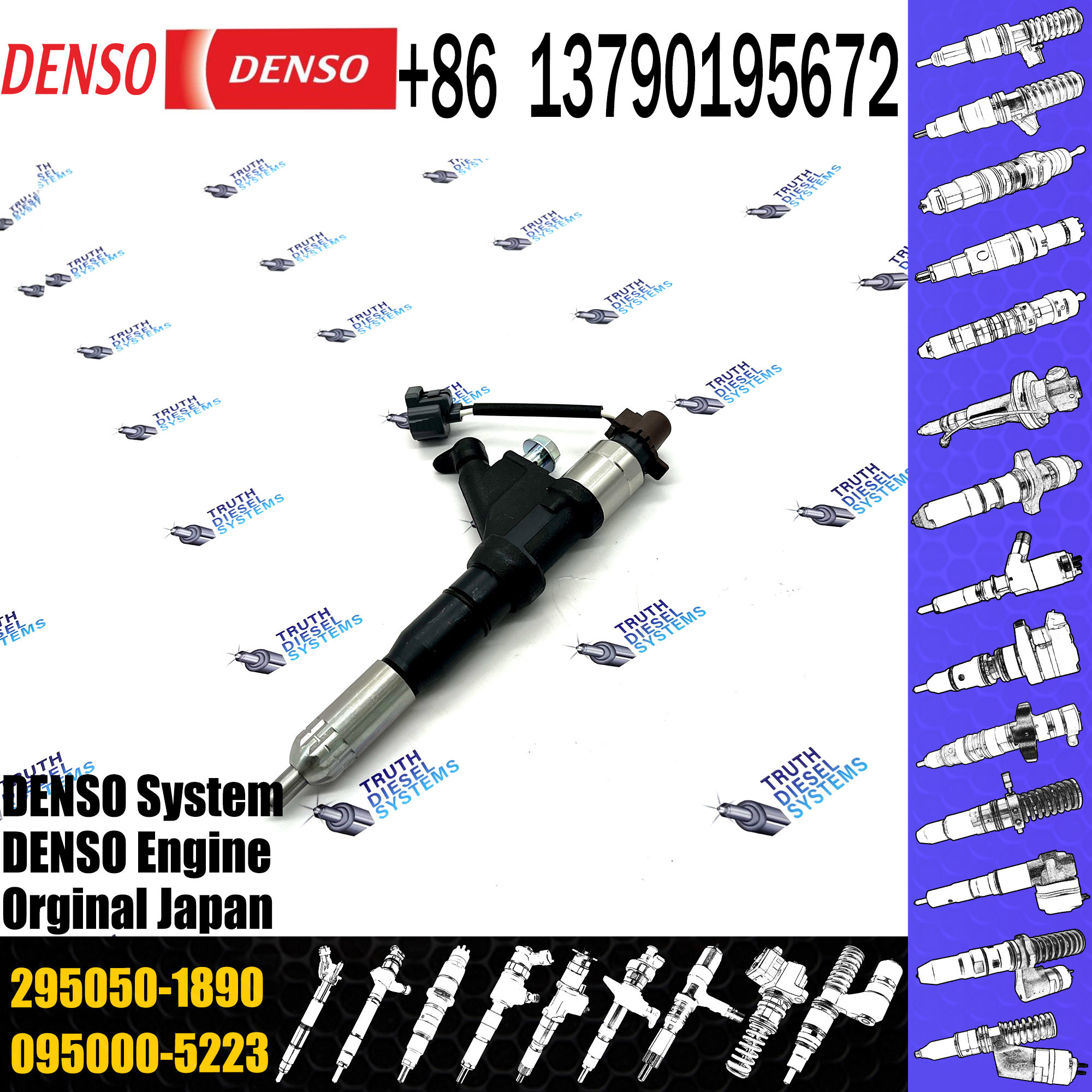 High Quality Diesel Engine Parts Fuel Injector 23670-E0A70 Common Rail Injector 295050-1890