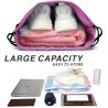 Buy cheap 210D Nylon Foldable Sports Gym Drawstring Tote Bag pack Sack W Zipper Side Pocket For Men Women Pink from wholesalers