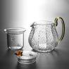 Buy cheap Heat Resistant Clear Glass Teapot Stovetop Safe Curved Sprouts Glass Tea Maker from wholesalers