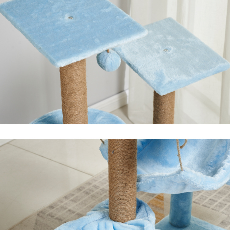 38*55*130cm Sustainable Multilayer Tower for Large Cats Extra Large 49 Inches Big Cat Activity Black Climbing Tree House