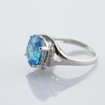 Women Fashion Oval Blue Topaz Cubic Zirconia 925 Silver Ring (F47-F53)