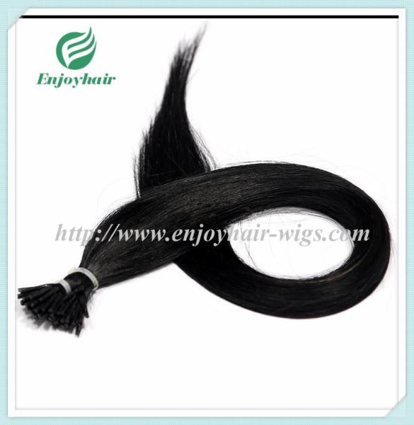 Buy cheap Pre-Bonded Hair 10"-28" 100s/pack 1# color Straight Human Hair Brazilian hair extension from wholesalers
