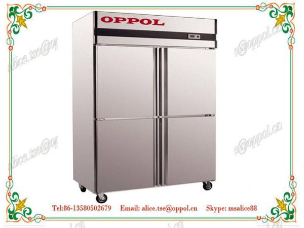 Buy cheap OP-515 Fan Cooling Four Doors Stainless Steel Restaurant Fridge with Wheels from wholesalers