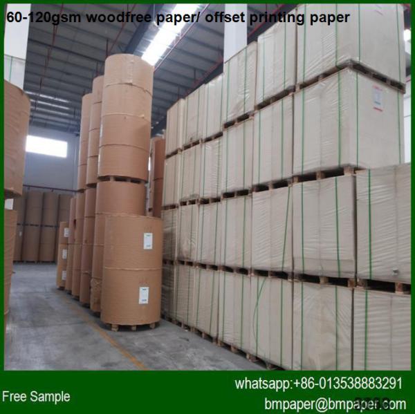 Buy cheap 60gsm 70gsm 80gsm woodfree offset printing paper from wholesalers