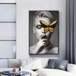 Abstract Figure Wall Art Wowen Girl Crystal Porcelain Painting Living Room Decor