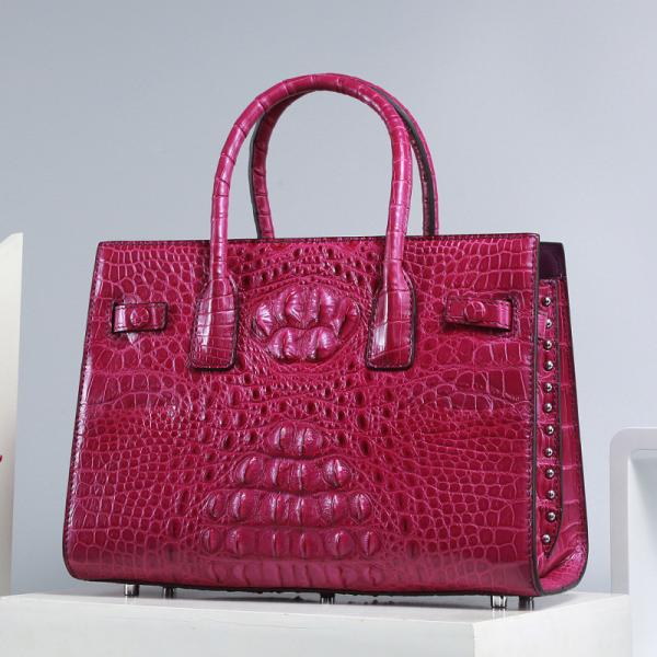 Genuine Alligator Skin Women Totes Purse Authentic Crocodile Leather Lady Top