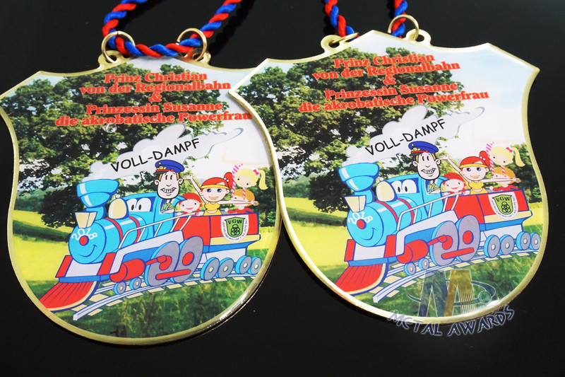 Custom Design Soft Enamel Medals With Cord , Printing Full Color Brass Material Orden
