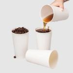 Leakproof 16oz Single Layer Disposable Tea Cups White Paper Cups And Lid