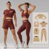 Buy cheap Ribbed Zipper Women Gym Set 6 Piece Seamless Activewear Plain Dyed from wholesalers
