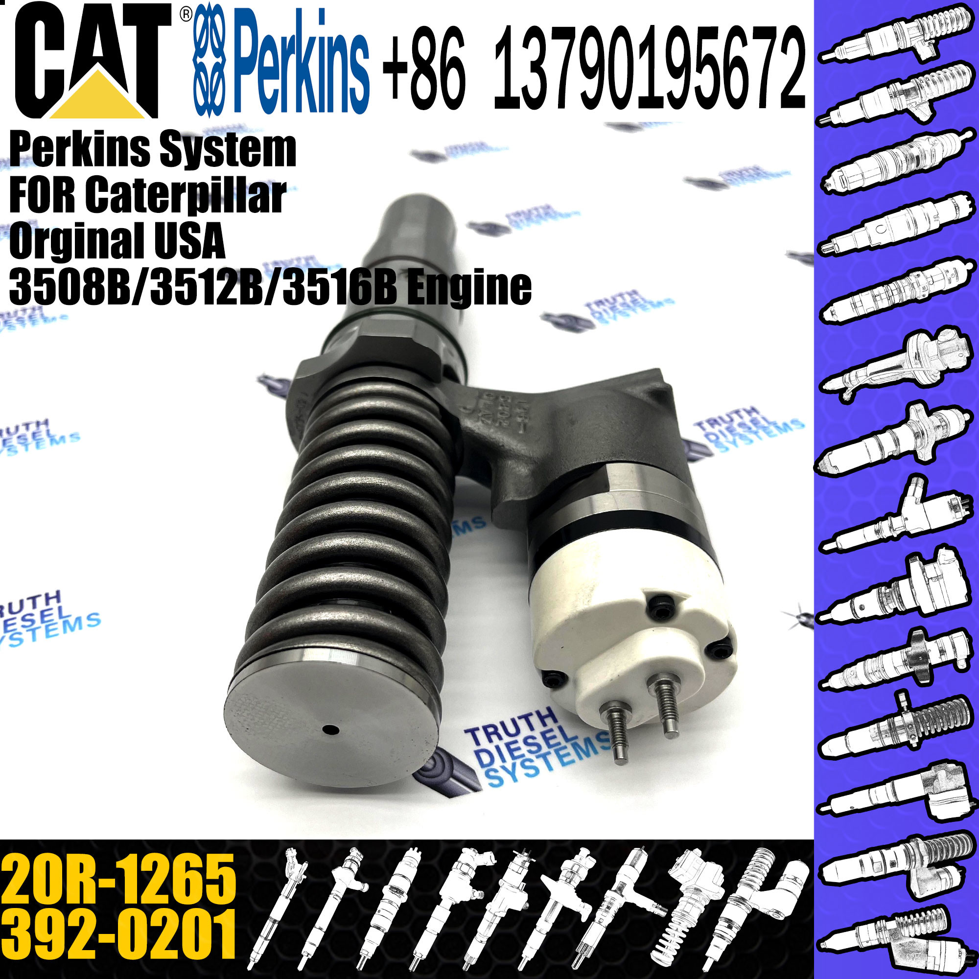 New Diesel common rail pump injector nozzle injection 392-0201 20R-1265 For caterpillar Engine - Industrial 3516B 3512B
