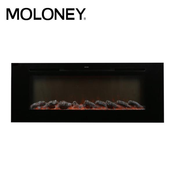 Buy cheap 50inch Classic Flame Electric Fireplace Black Painted Glass 750-1500W from wholesalers
