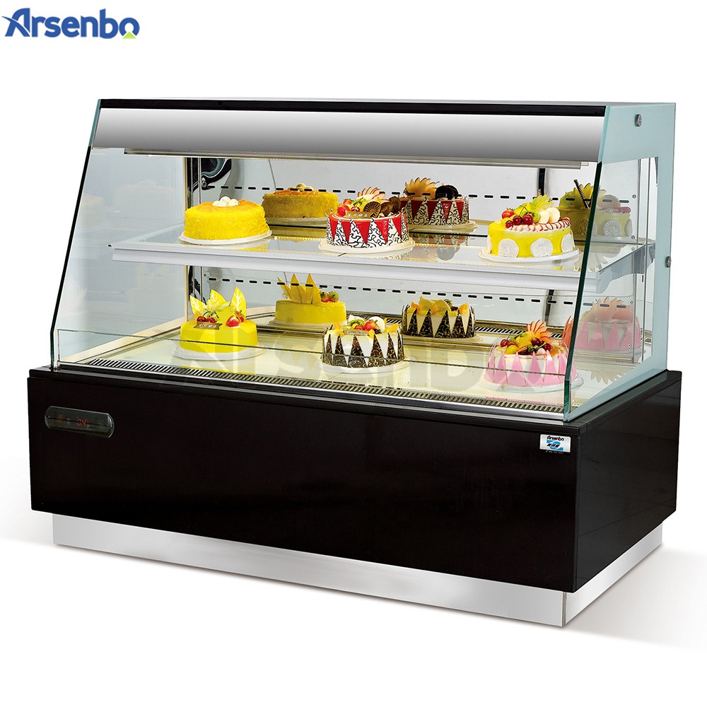 Antiwear Commercial Cake Display Refrigerator 220V Marble Glass Material