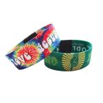 Eco Friendly Colorful Fashion NFC RFID Cloth Wristbands Adjustable