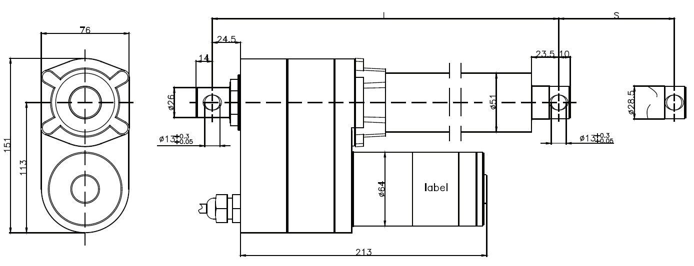 24volt waterproof linear actuator with limit switches with 700mm stroke, OEM high force linear actuator