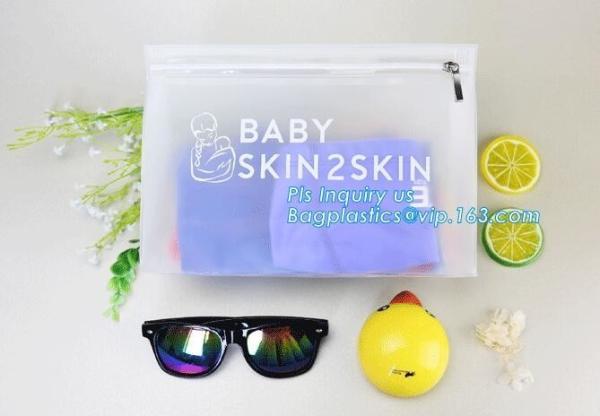 Buy cheap With hanging ring pvc slider bag zippered cosmetic bag, water proof cosmetic vinyl PVC/EVA slider zipper plastic bags from wholesalers
