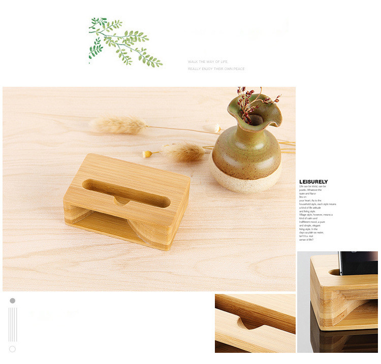 Carbonized bamboo phone stand with a Physical loudspeaker for iphoneX 8plus for samsung note8 S8