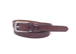 Womens Genuine Cowhide Embossed Leather Thin Belts For Dresses With Single Prong