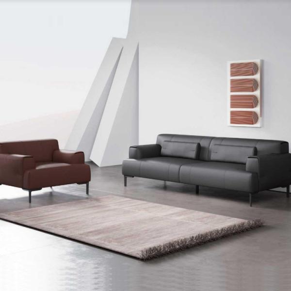 Buy cheap ISO Sponge Material Office Furniture Sofa Black Color Leather Sofa Set from wholesalers