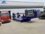 Flexible Lowbed Trailer Truck , 3 Axle Low Bed Trailer 70 Tons Loading