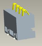 Pitch 2.5mm Battery Connector SMT Type H=6.7mm 4Pin With Pegs