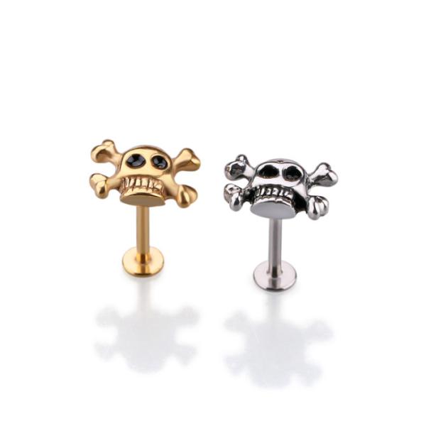 Surgical Steel Unique Lip Studs Cool Skull Free Labret Lip Rings Body Piercing