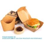 Paper Burger Box, Corrugated Hamburg Box 300gsm Paper Fast Food Disposable