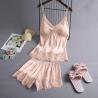 Buy cheap Summer Sleeveless Ice Silk Sexy Suspenders Knickers Lace Satin Pajama Set For Women from wholesalers