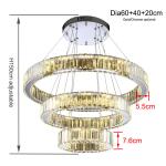 Luxury Staircase Crystal Chandelier Large Modern Rings silver chandeliers(WH-NC