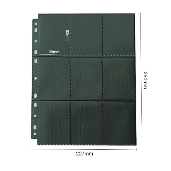 Buy cheap Mtg Tcg 18 Pocket Card Pages Top Loading Black Trading Card Binder Pages from wholesalers