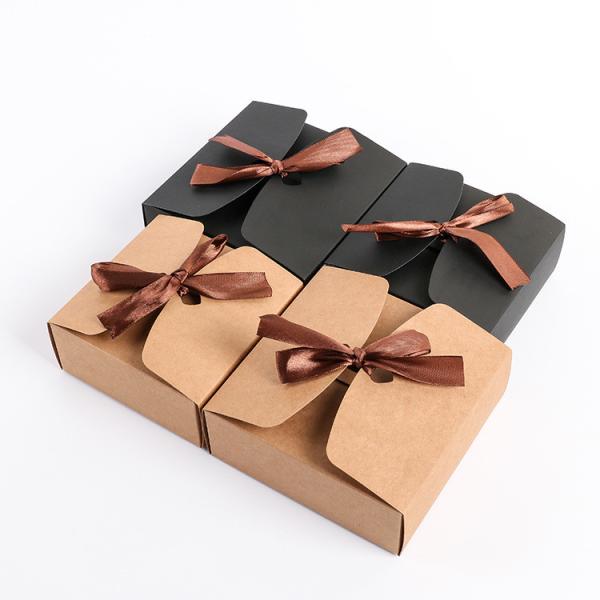 Buy cheap Whitecard Kraft Paper Gift Boxes With Ribbon from wholesalers