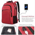 Red Office Laptop Backpack Casual Sports Backpacks Anti Theft Student School Bag